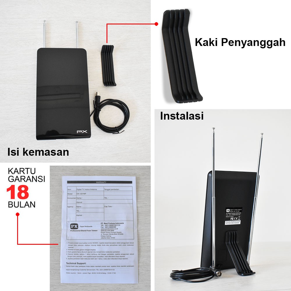 PX DA-1201NP Antena TV Digital Analog Indoor - GARANSI 18 BULAN