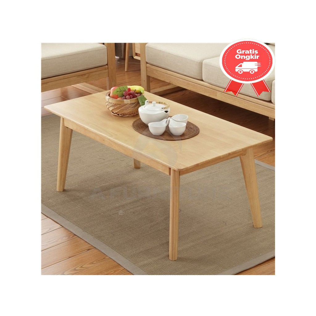 Afurniture Meja Kopi Kayu Mahoni Solid Natural Mewah Minimalis