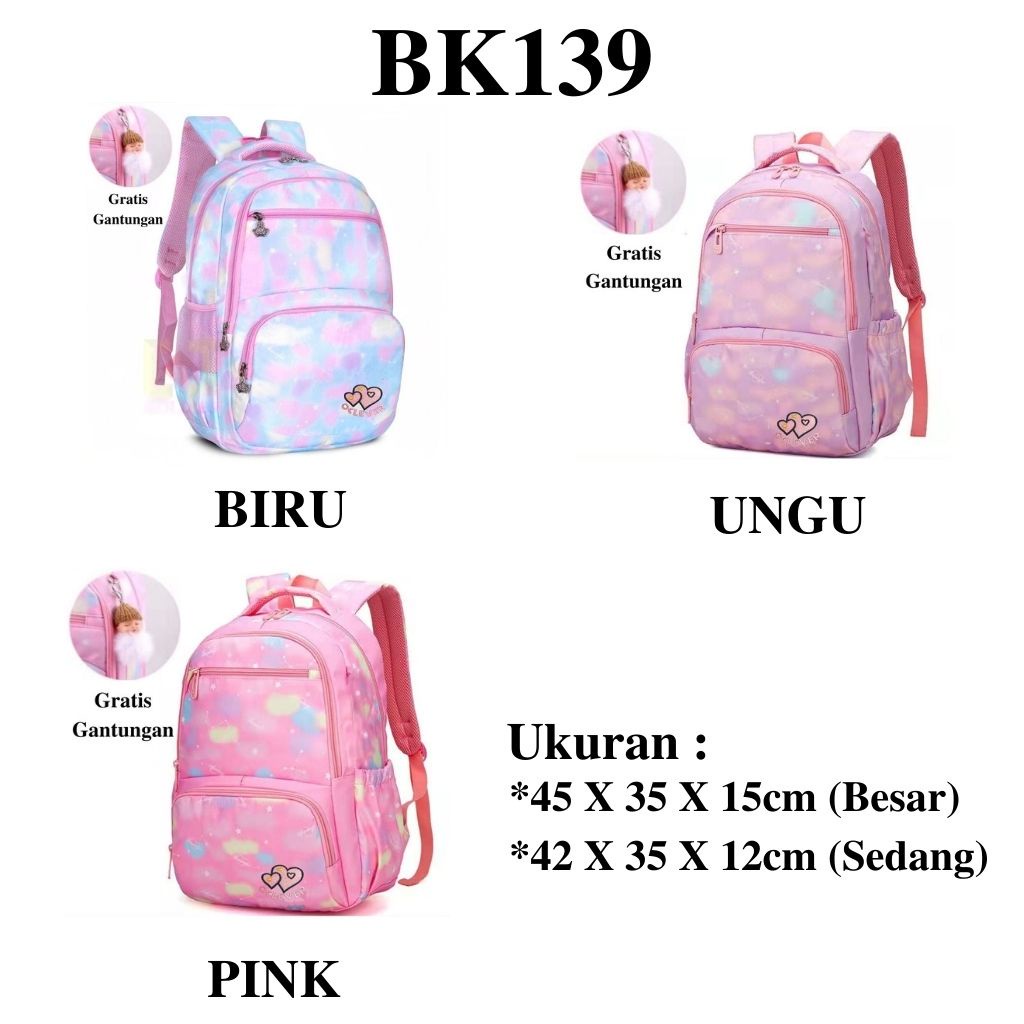 GOKIDO - BK139 TAS SEKOLAH TAS RANSEL ANAK PEREMPUAN TAS SEKOLAH ANAK PEREMPUAN TAS SEKOLAH WANITA TAS SEKOLAH