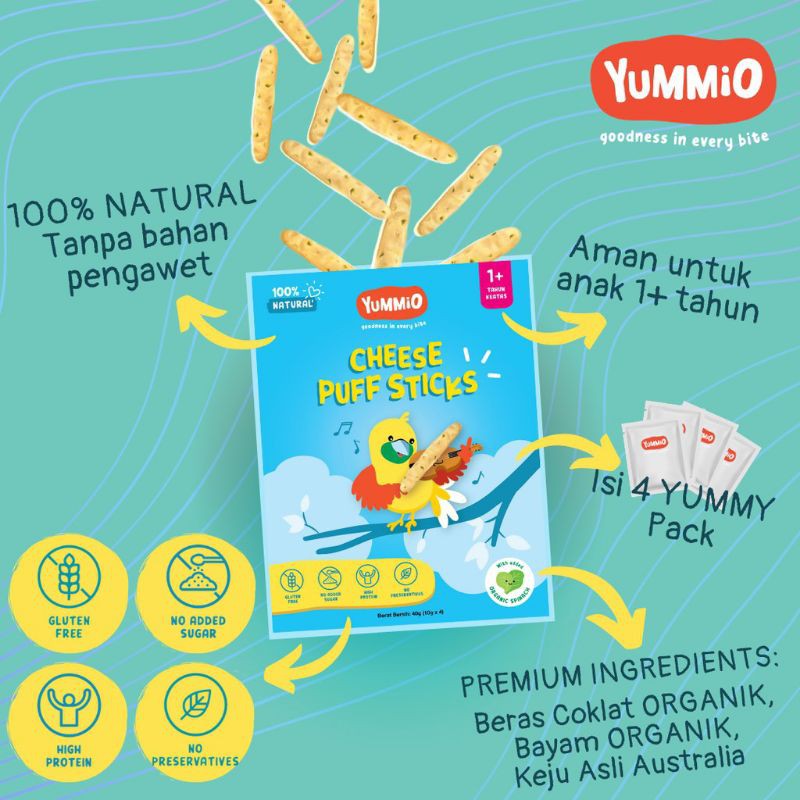 YUMMIO Puff Sticks - Snack Sehat Anak / bukan yummy bites / puff