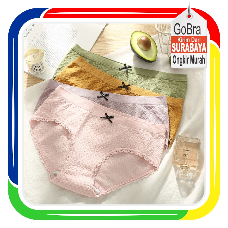 Gobra ♕ PW046 Celana Dalam Wanita Newest Graphene Panties Women's mid-rise hips Pakaian Dalam Sexy