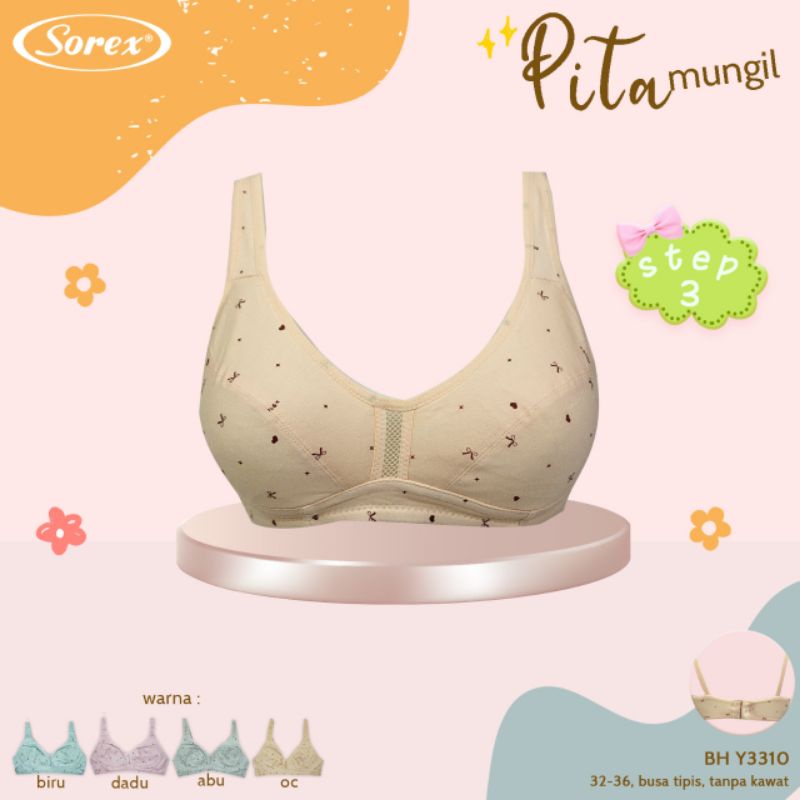 Bra Sorex Young Y3310 / Y3311 / Y2305 / Bh Remaja Perempuan Step 3 Dan Step 2