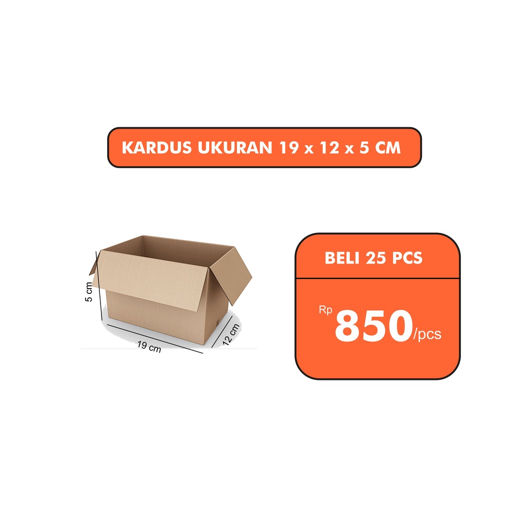 

Kardus Box Polos - Karton Packing 19x12x5 cm