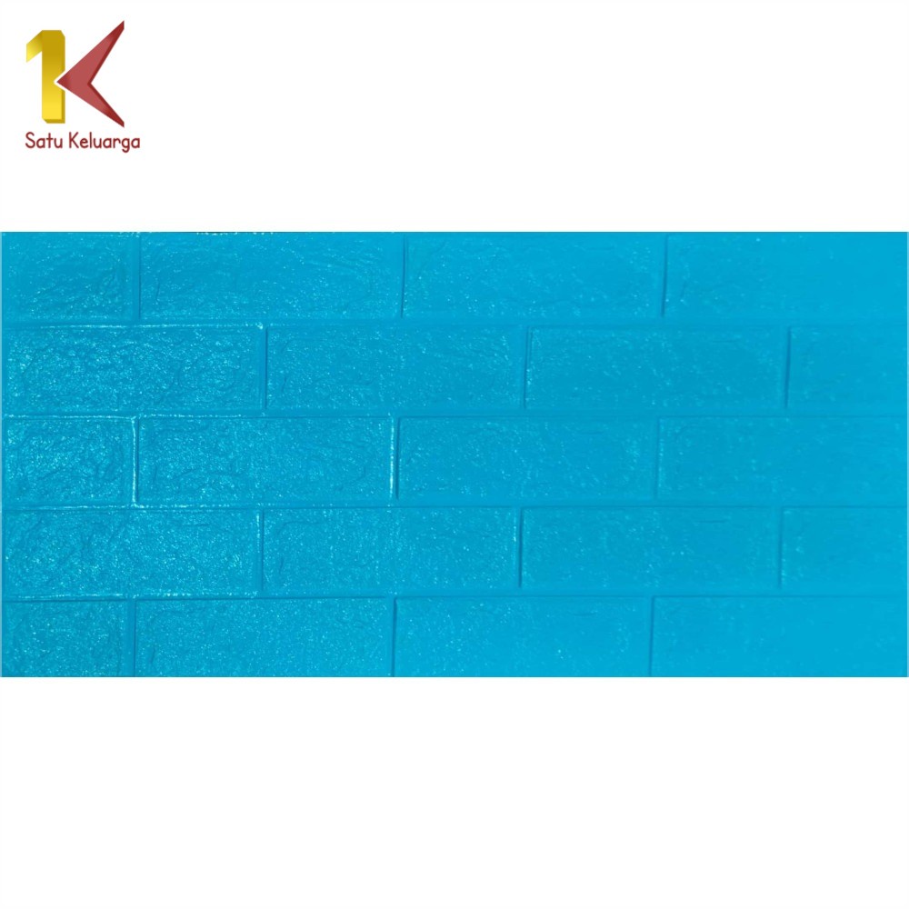 Satu Keluarga Walpaper Stiker Dinding Dekorasi Kamar C206 Wallpaper Dinding Foam 3D Kecil Motif Batu Bata-Batu Bata TOSCA