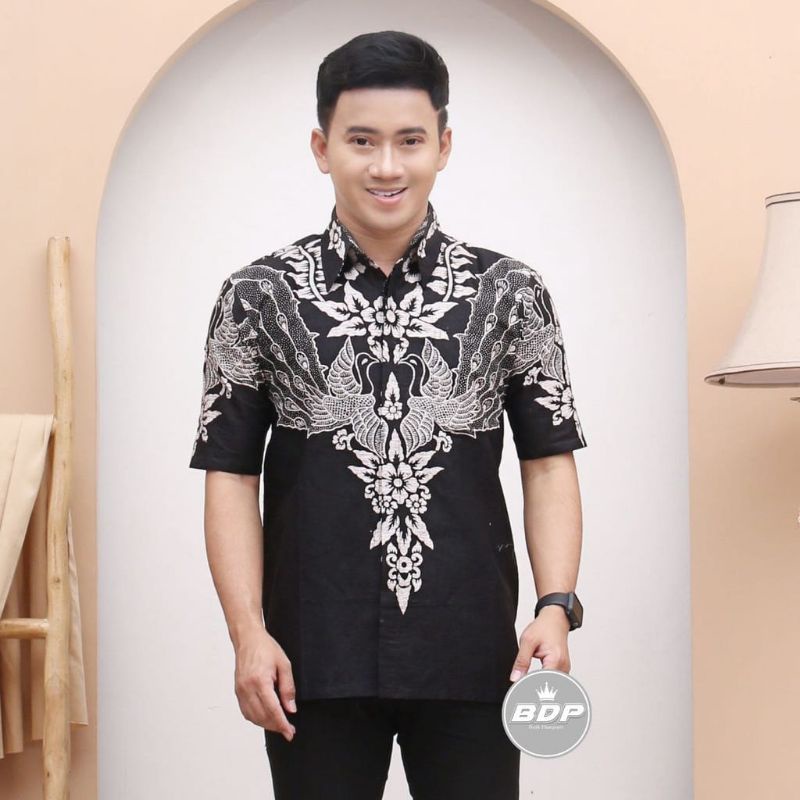 BAJU BATIK PRIA REGULER MODERN LENGAN PENDEK OB 514 SIZE M L XL XXL BATIK PRIA KANTOR