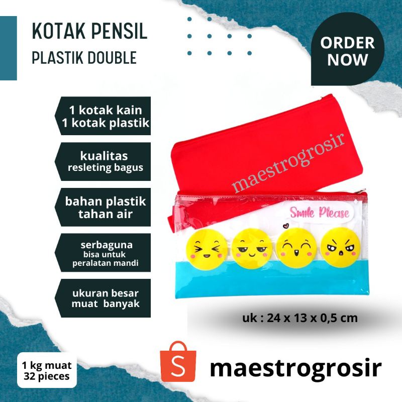 

Pencil Case Plastik Dobel / Pencil Case Lucu / Tempat Pensil Murah