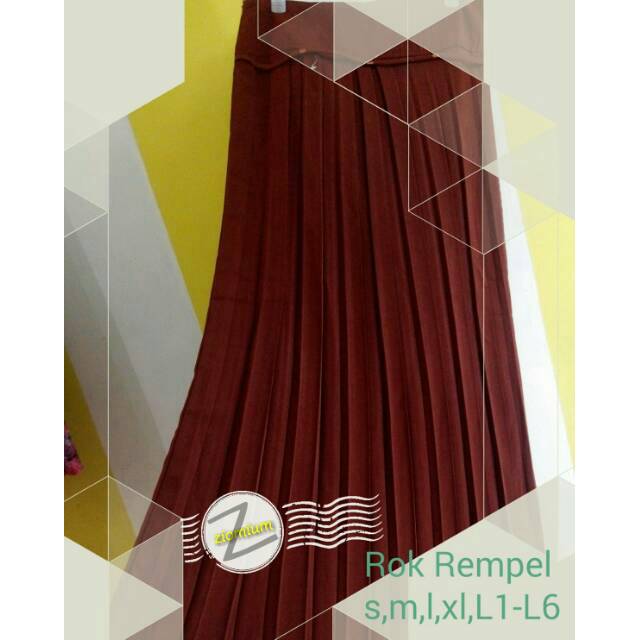 Rok Plisket Merah Bata