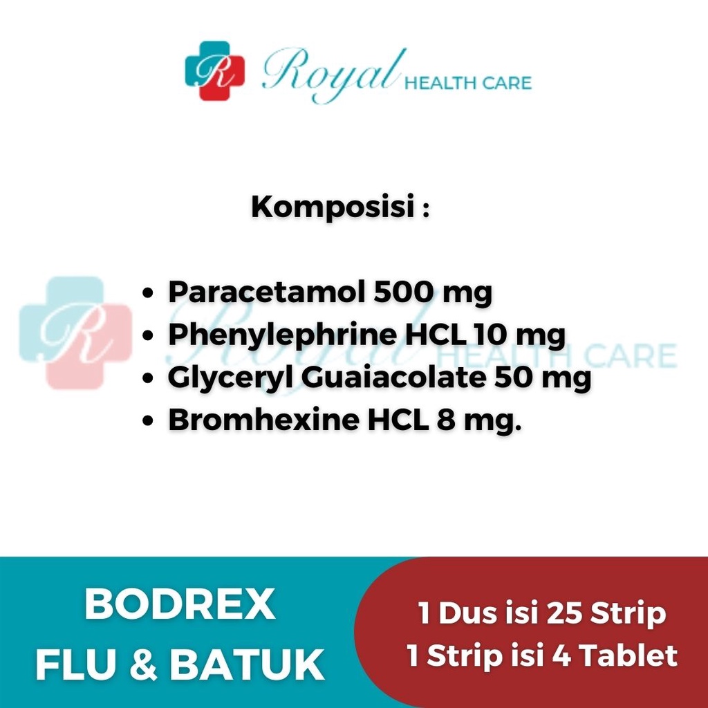 BODREX FLU DAN BATUK BOX 100 TABLET MERINGANKAN FLU DAN BATUK DG CEPAT