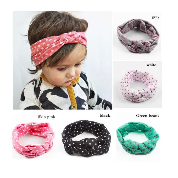 Aksesoris Rambut Anak - Bando Bando Bayi / Headband Anak / Bando Anak / Headband Kepang Polkadot