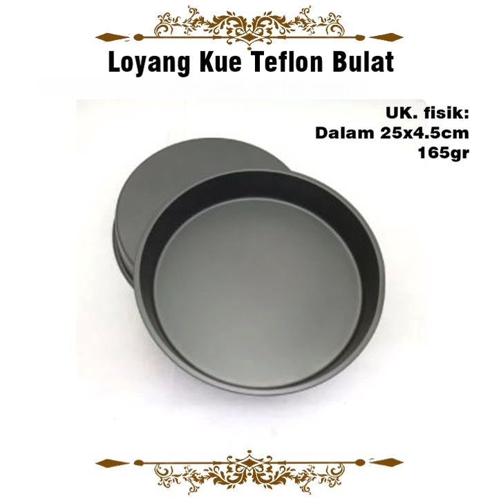 Loyang Kue Teflon/Loyang Anti Lengket/Loyang Bulat 26x4.5cm