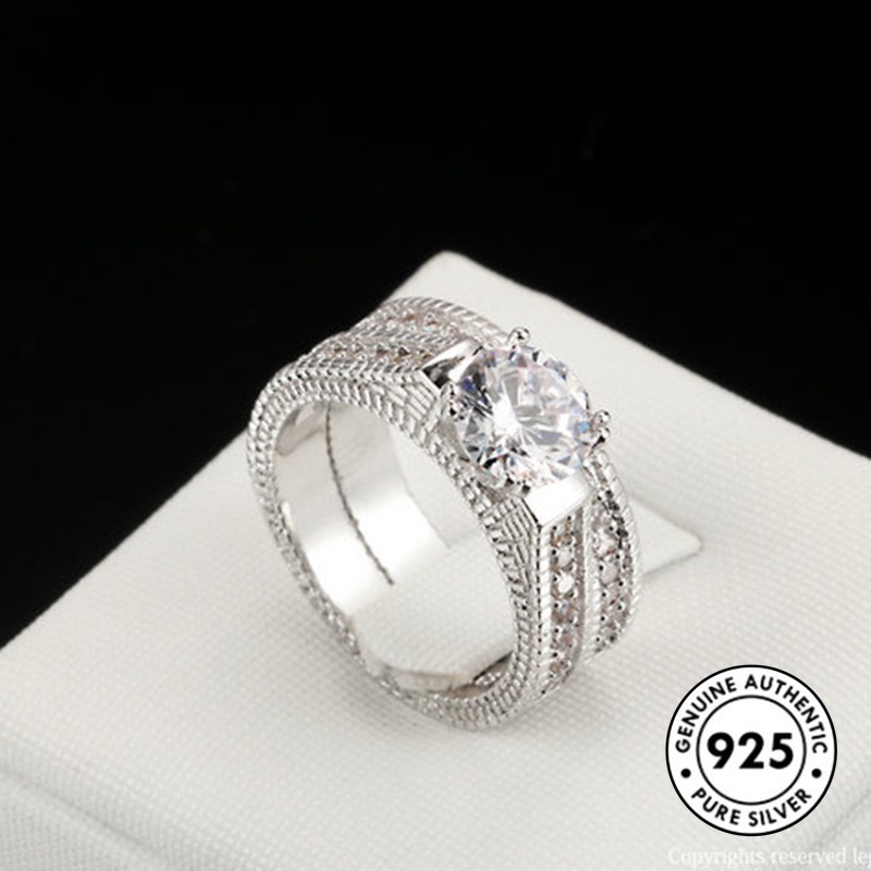Cincin Berlian Bahan 925 Sterling Silver