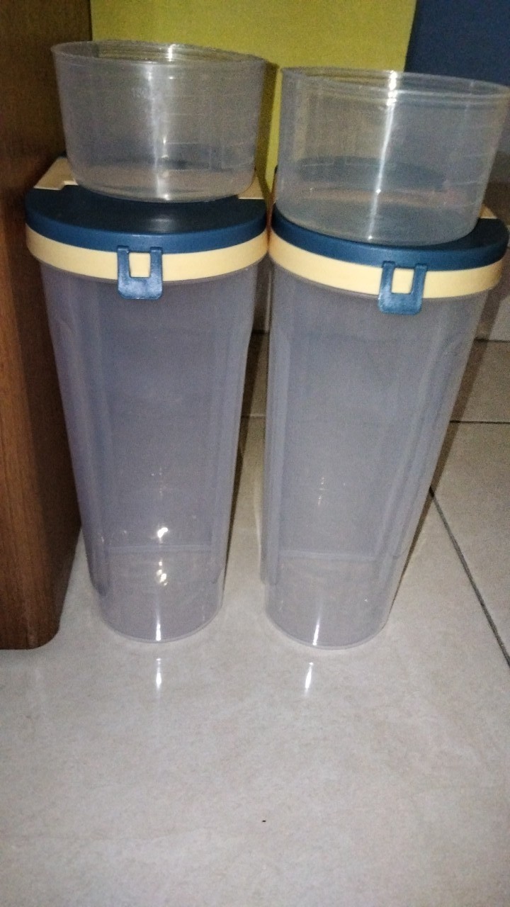 Hc Toples Tempat Penyimpanan Makanan Storage Jar Cereal Kontainer Penyimpanan Makanan 2 In 1