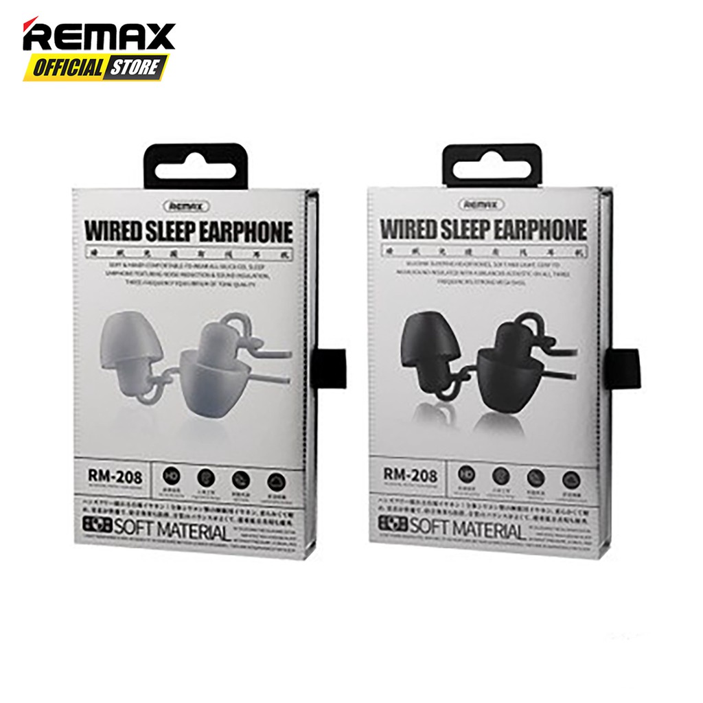 Remax RM-208 Wired Sleep Earphone Garansi Resmi / Earphone Murah / Earphone Terbaik / Earphone Remax