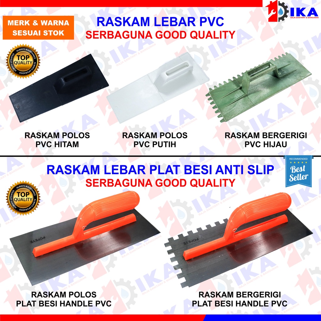 RASKAM ROSKAM BESI PLASTIK /GERIGI ACI SEMEN ALAT TROWER PLASTERING SENDOK SEMEN PASANG KERAMIK GIG