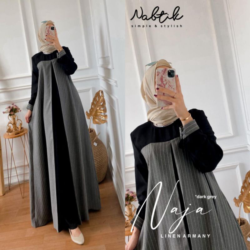 Dress Naja Ori Nabtik / Gamis Naja Terbaru / Dress Terlaris / Dress Kekinian / Gamis Maxy / Gamis Mu