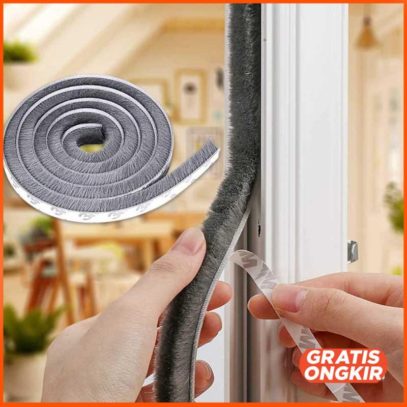 Lis Strip Pintu Brush Strip Sealing Insulation 10M 9mm