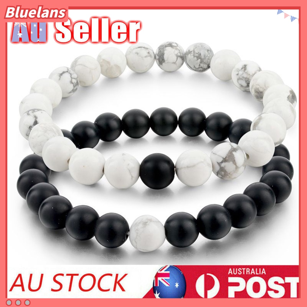 2pcs Gelang Panjang Desain Forever Ukuran 8mm Untuk Pasangan