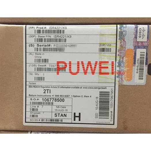 ISR4221/K9 ISR4221K9 Cisco 4000 Series Integrated Services Router FB71 puweit00