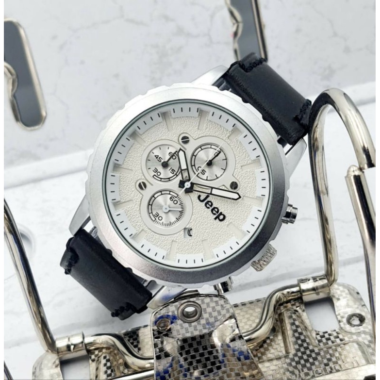Jam Tangan Pria Jeep 9018 Chrono Aktif Body Silver