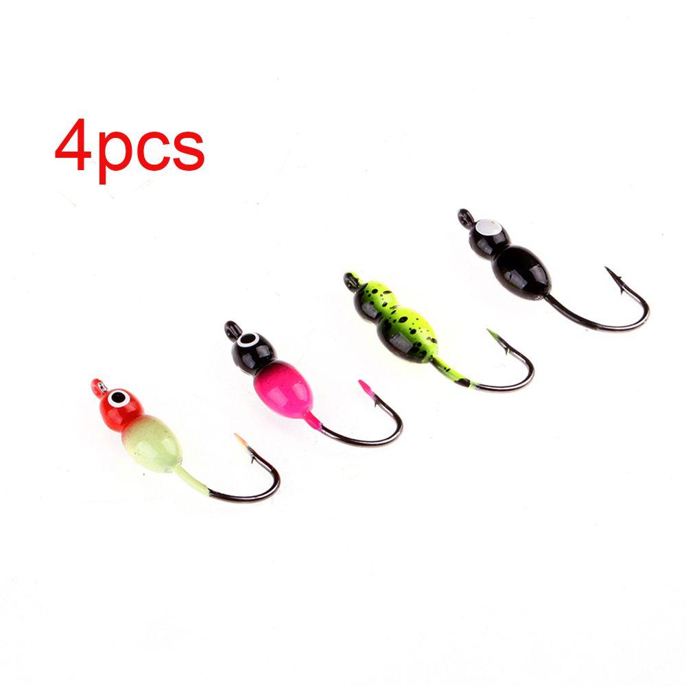 Top 4PCS/Lot Pemikat Pancing Es Kualitas Tinggi Balancer Walleye Lead Hard Hook