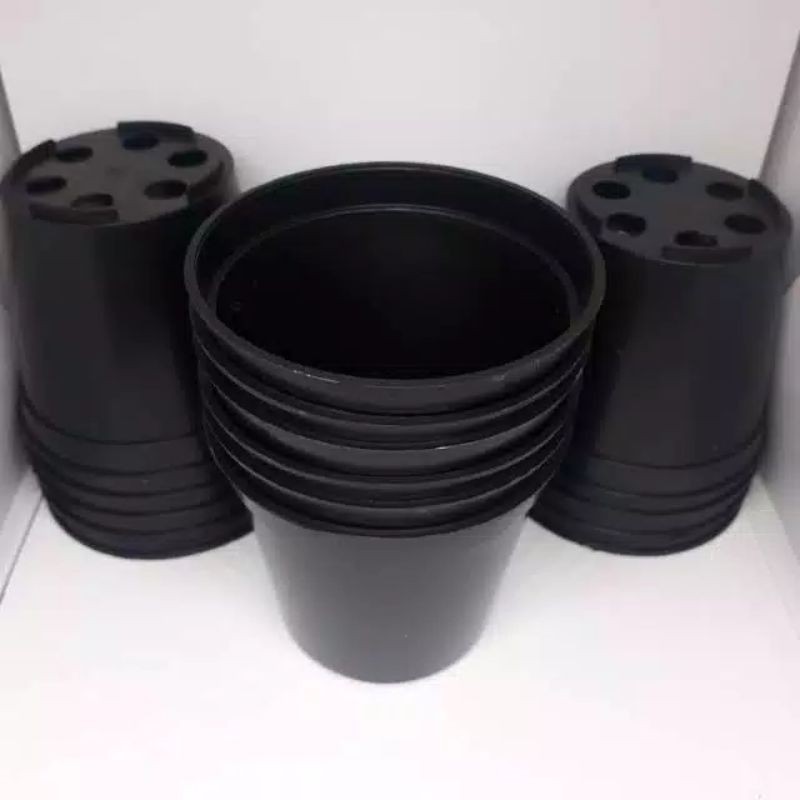 Pot Hitam Plastik Ukuran 8 CM - Perlusin