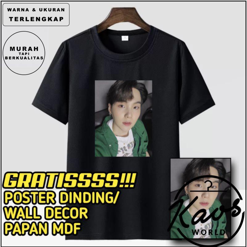 KAOS KPOP BTS SUGA V KEMEJA HIJAU GRATIS PAJANGAN DINDING