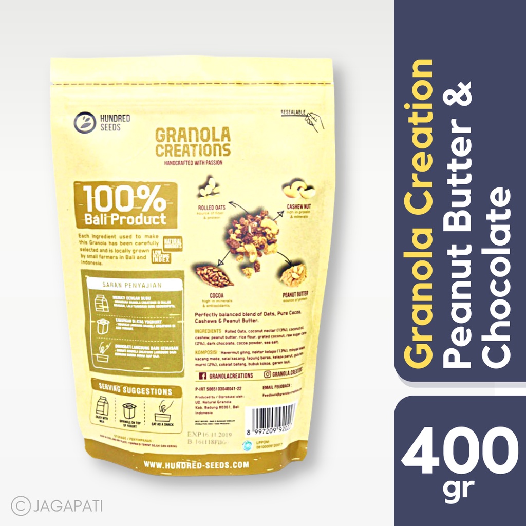 

Granola Creation - Granola Peanut Butter & Chocolate Energy X 400 Gr - Sarapan Praktis & Sehat