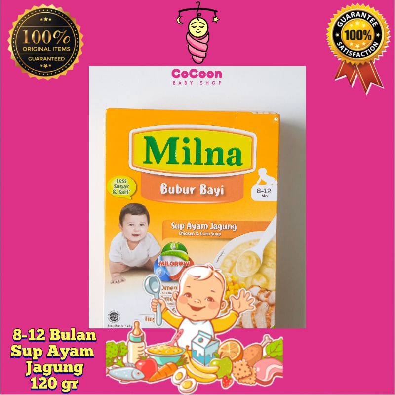 Bubur Bayi Milna Sup Ayam Jagung 8-12 Bulan 120 g 120gr