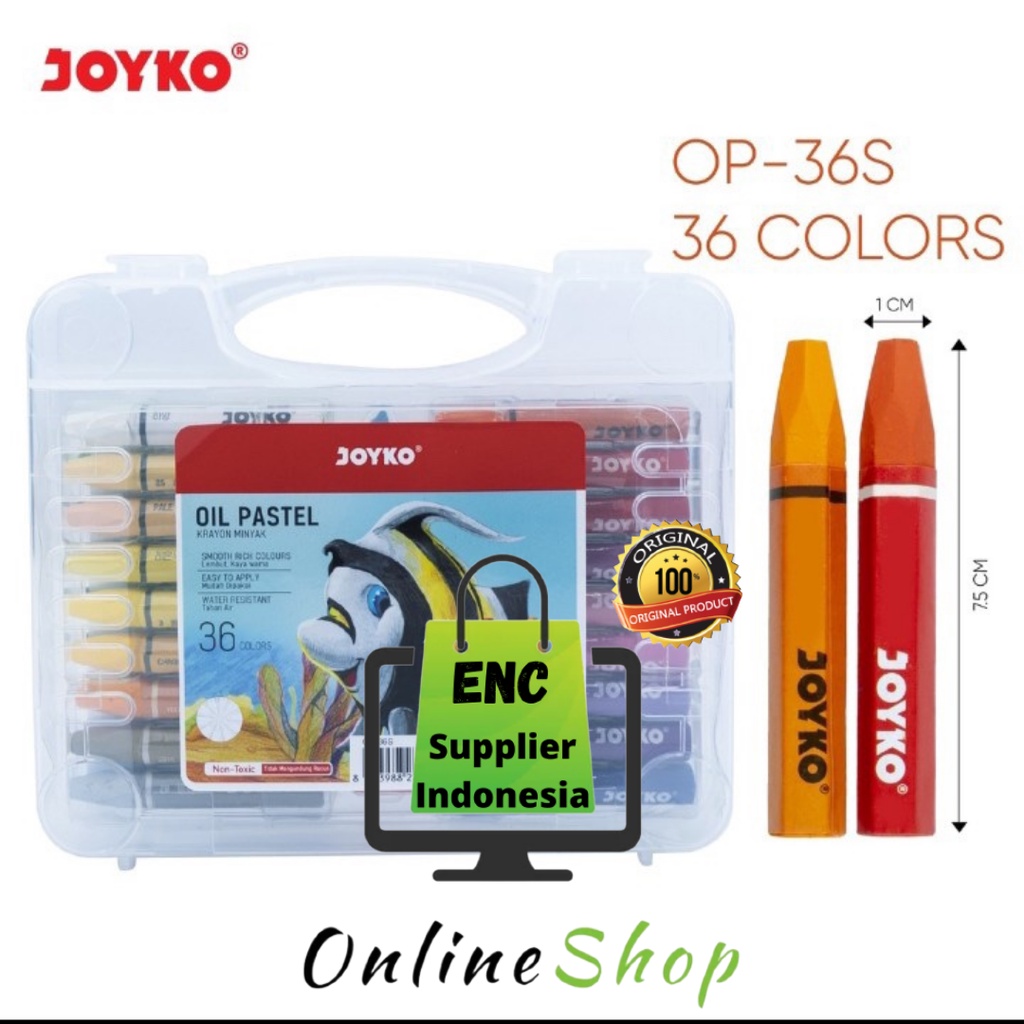 

36 w JOYKO crayon oil pastel 36 warna krayon minyak 36w per set - enc.sup