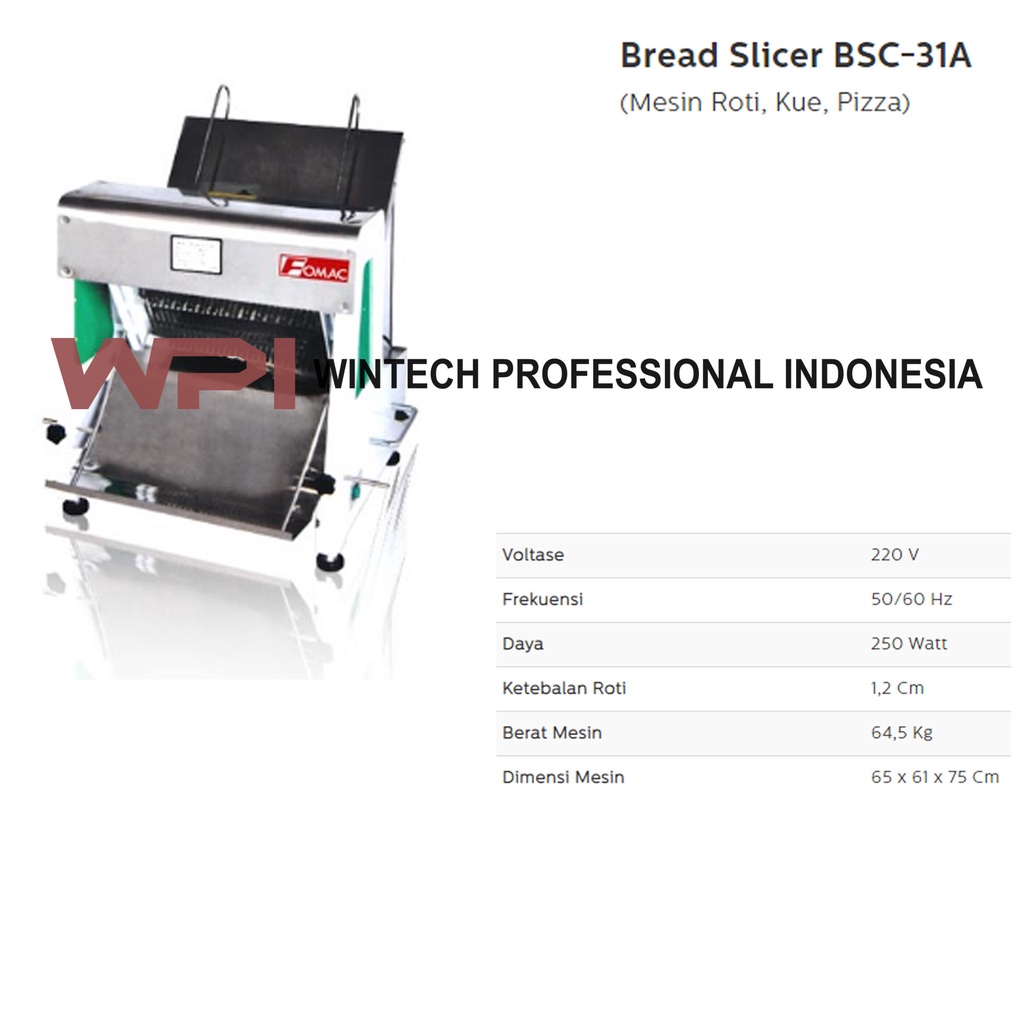 FOMAC BSC-31A . ( Mesin Pemotong Roti Tawar - mesin Pengiris Roti )