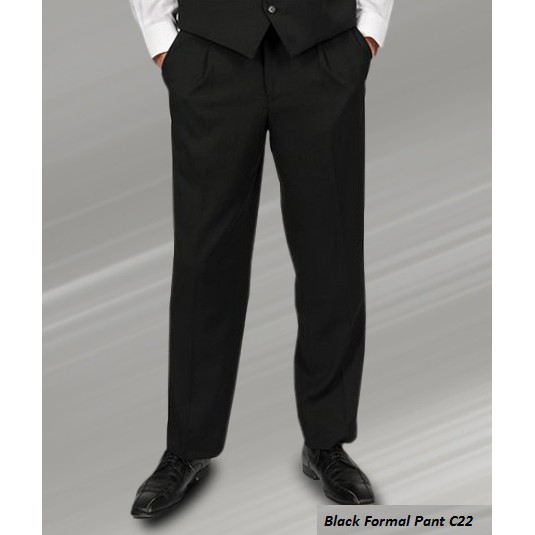 Celana Formal Pria / Panjang / Kerja / Kantor / Slimfit Bahan Kain Twist Atea Warna Hitam 27-36 COD