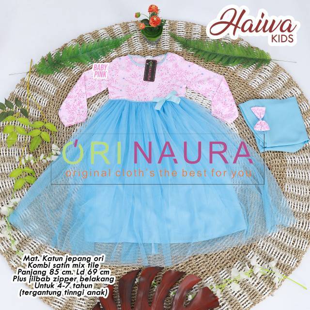 NEW HAIWA KIDS ORI  NAURA  Baju  muslim anak  4 th Shopee 