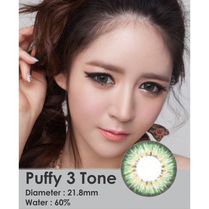 [LMR] Softlens Baby Color Puffy 3 Tones Gray Grey Brown Blue Green Violet Soflen Warna Minus Tinggi