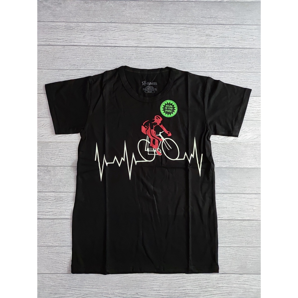 Kaos Anak Laki-Laki Glow in the dark Sepeda Gowes Distro Baju Rhymes Atasan Import