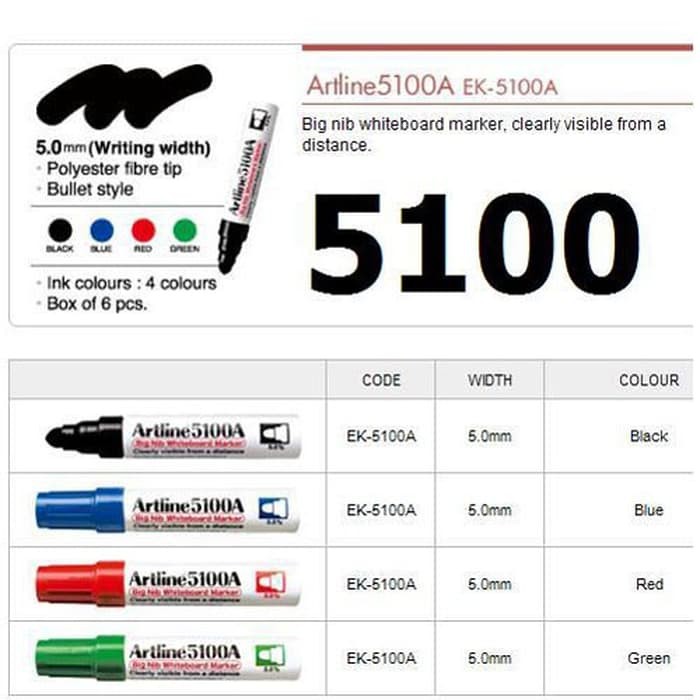 

ARTLINE Whiteboard Marker EK-5100A 5.0mm jumbo