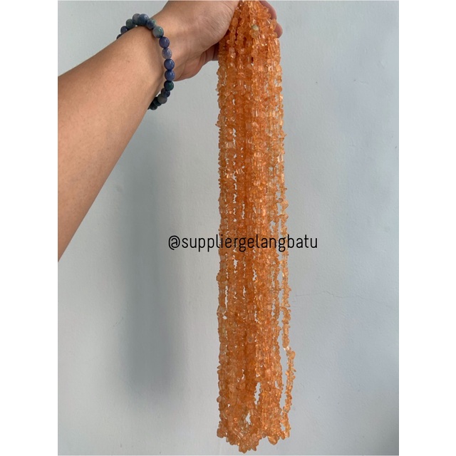 kerikil Batu ORANGE QUARTZ kuarsa oren 1cm kilap renteng aksesoris