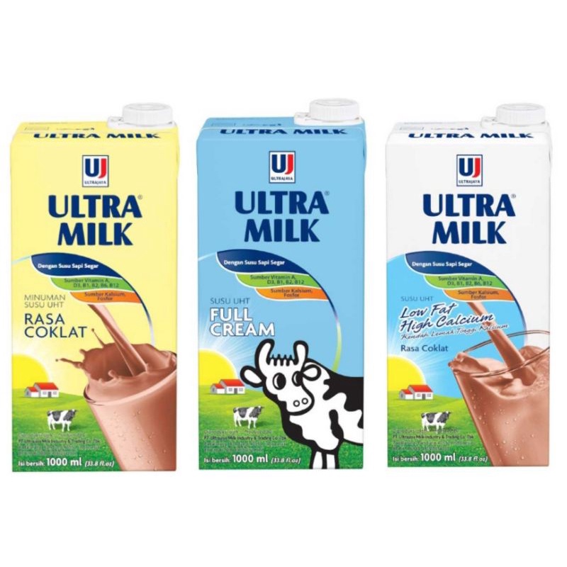 

Ultra milk full cream / coklat / low fat original / low fat coklat 1 liter