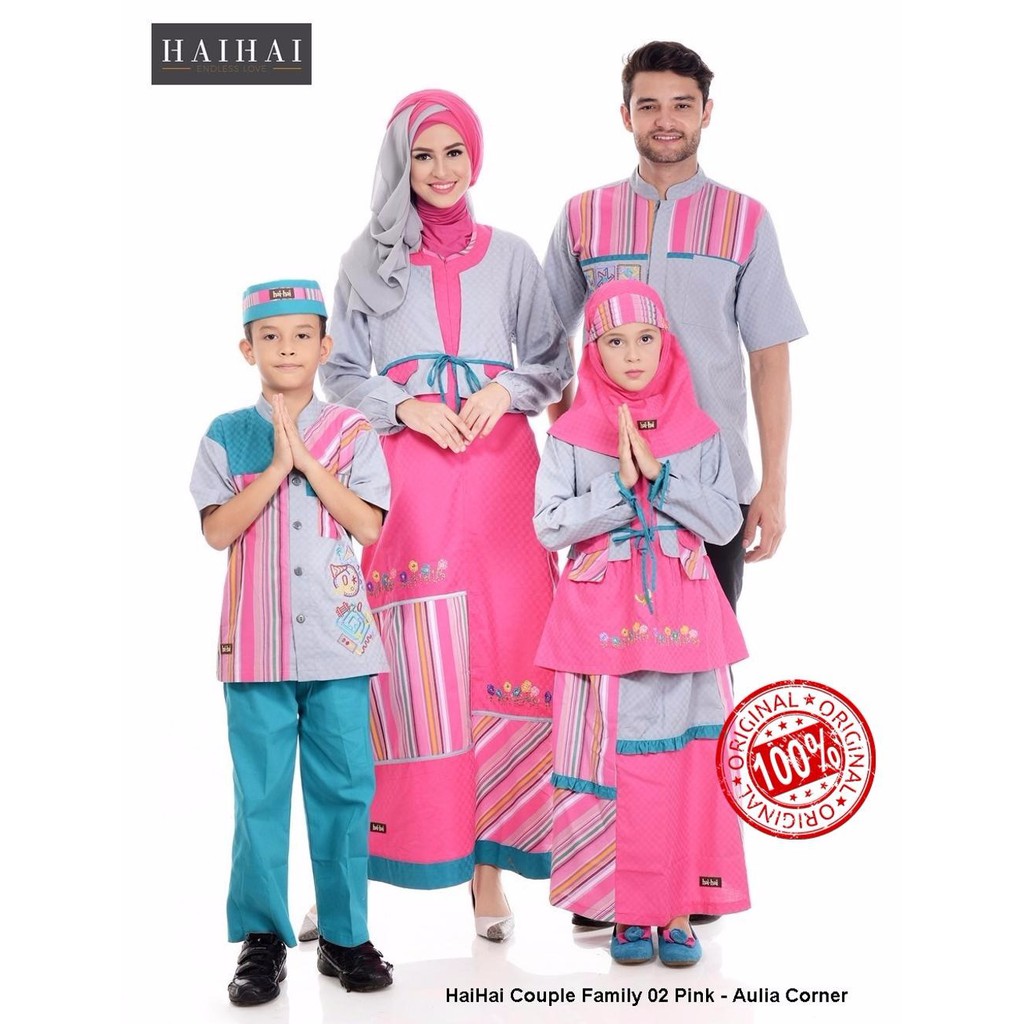 EKSLUSIF Baju Kapel HaiHai Couple Lebaran 02 Pink