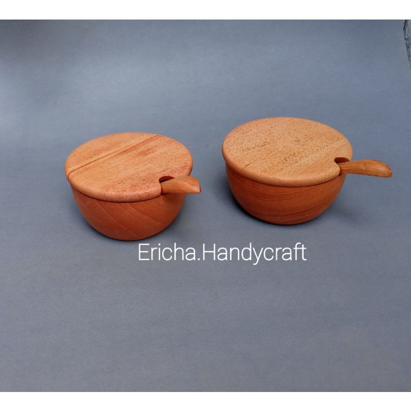 Tempat bumbu kayu mahoni/tempat bumbu dapur/sambal