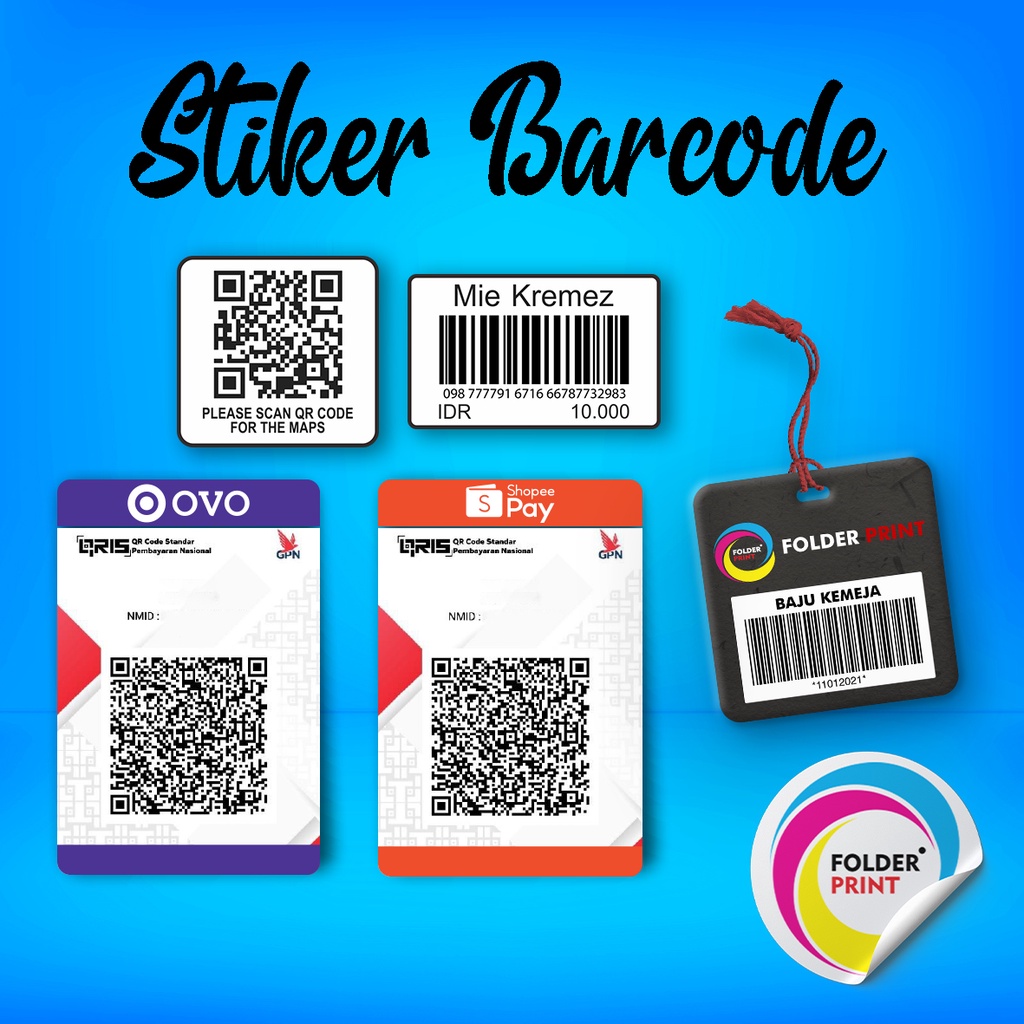 Cetak Label Stiker Barcode Custom A3+ Free Design