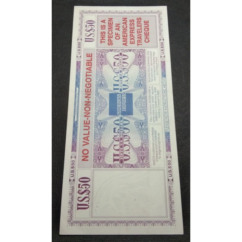 Jual Specimen American Express Travelers Cheque Indonesia|Shopee Indonesia