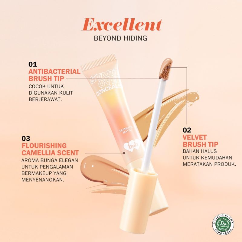 (GOSEND/COD) BNB BARENBLISS KOREAN BLOOMATTE START OVER CONCEALER FULL COVERAGE TAHAN LAMA