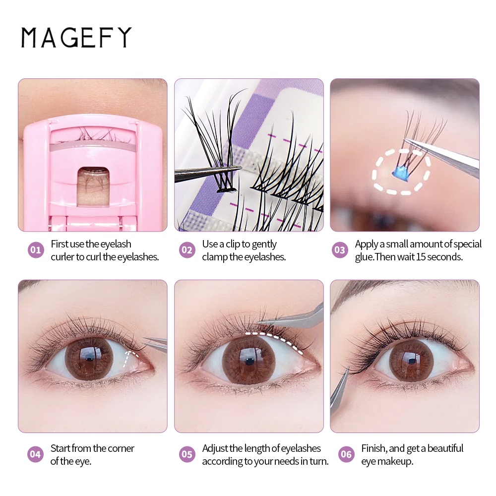 Magefy False Eyelashes High Quality 3D Natural Fairy Style Lash 11-14mm C-Level Curl Lash Extension