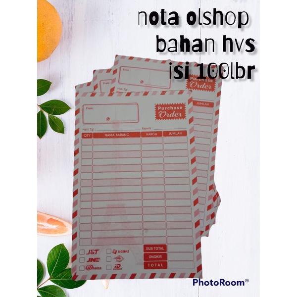 

nota hvs/nota olshop