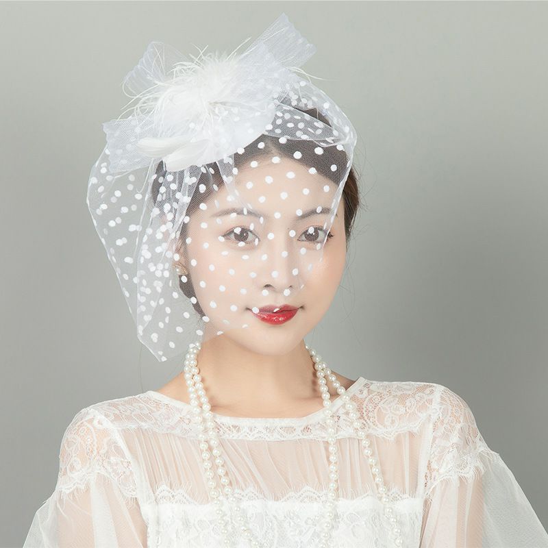 TOP-01 Fascinator hat aksesoris topi jaring hiasan rambut kepala untuk pesta wedding prewedding pramugari