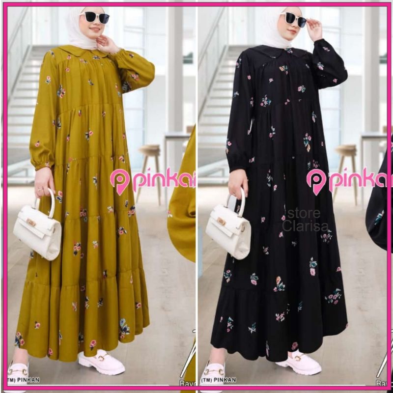 Midi Kerah Motif Original Pinkan Gamis Home Dress Busui Kerah Korea Rayon Premium Homey / Sonya Yuki