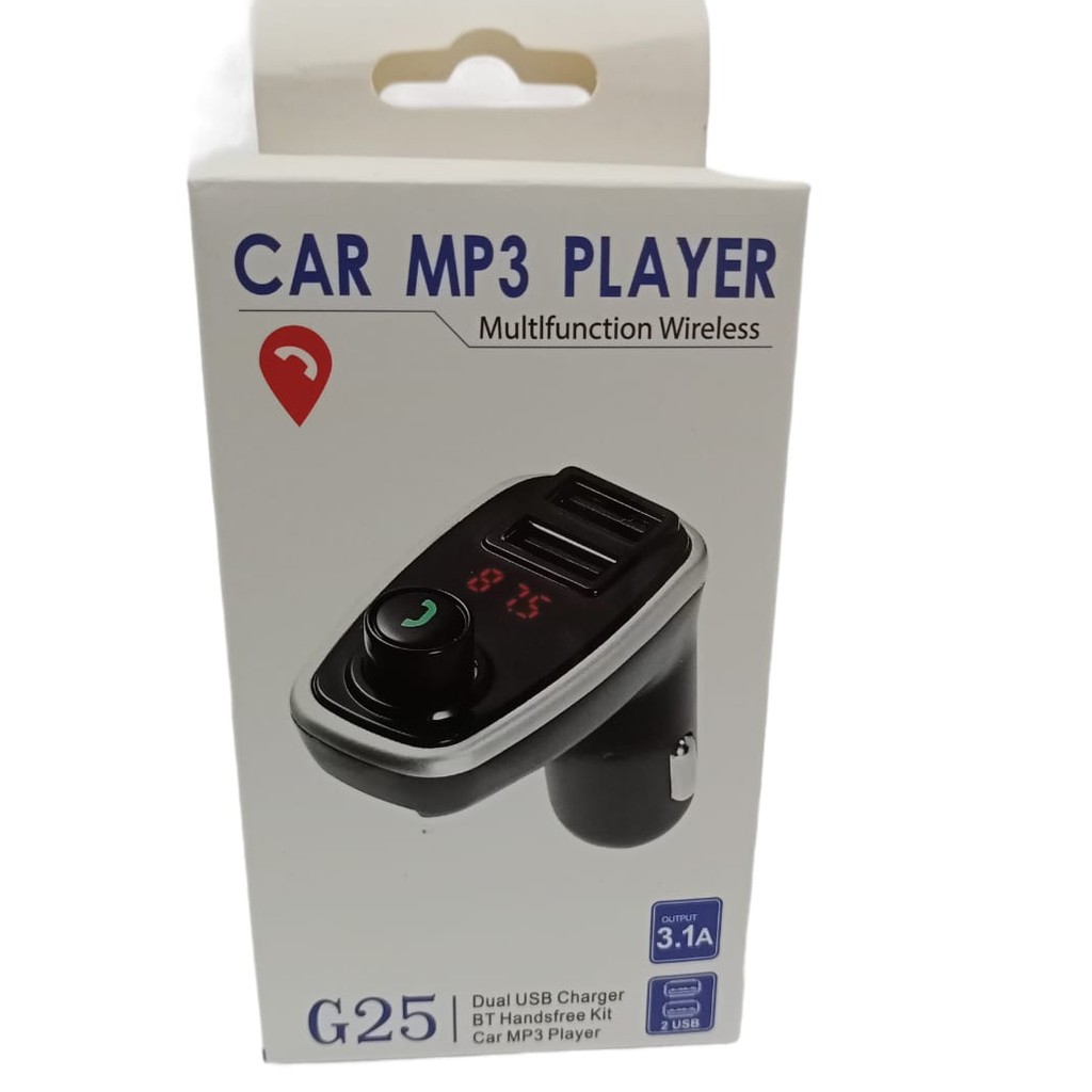 Car Charger G25 Dual USB 3.1A Wireless Bluetooth FM Transmitter MP3 Car Charger