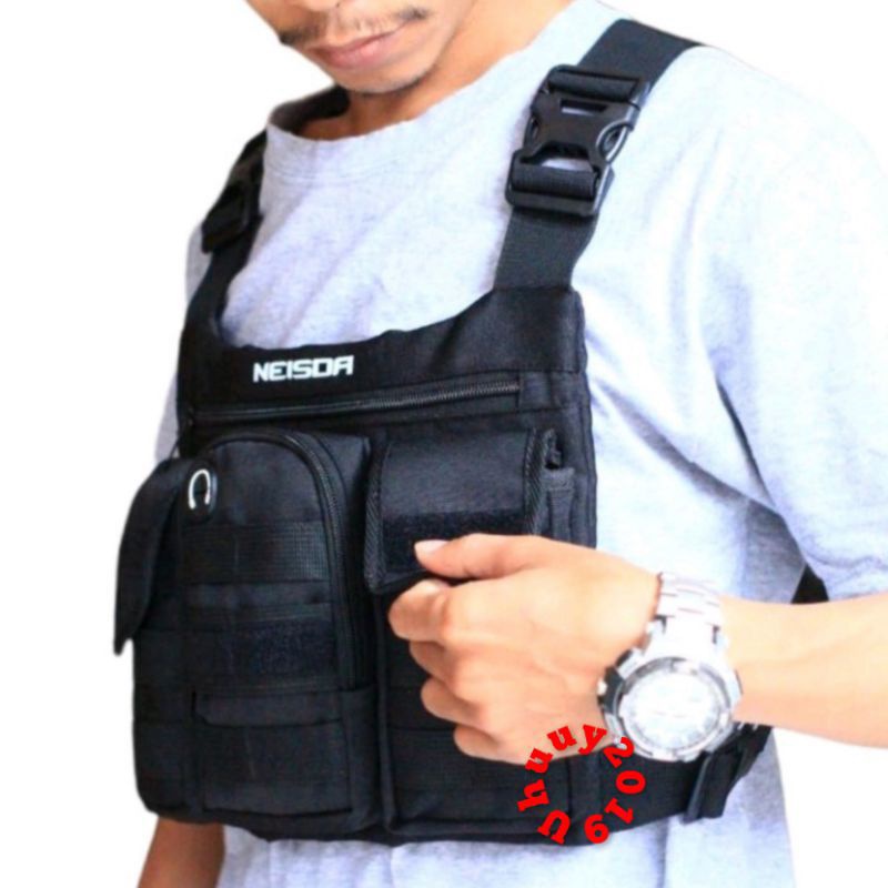 Chest bag Tas dada tactical pria neisda rider one black