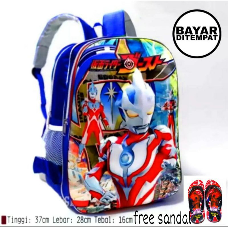tas sekolah tk dan sd tas ultraman tas ultraman gratis sandal
