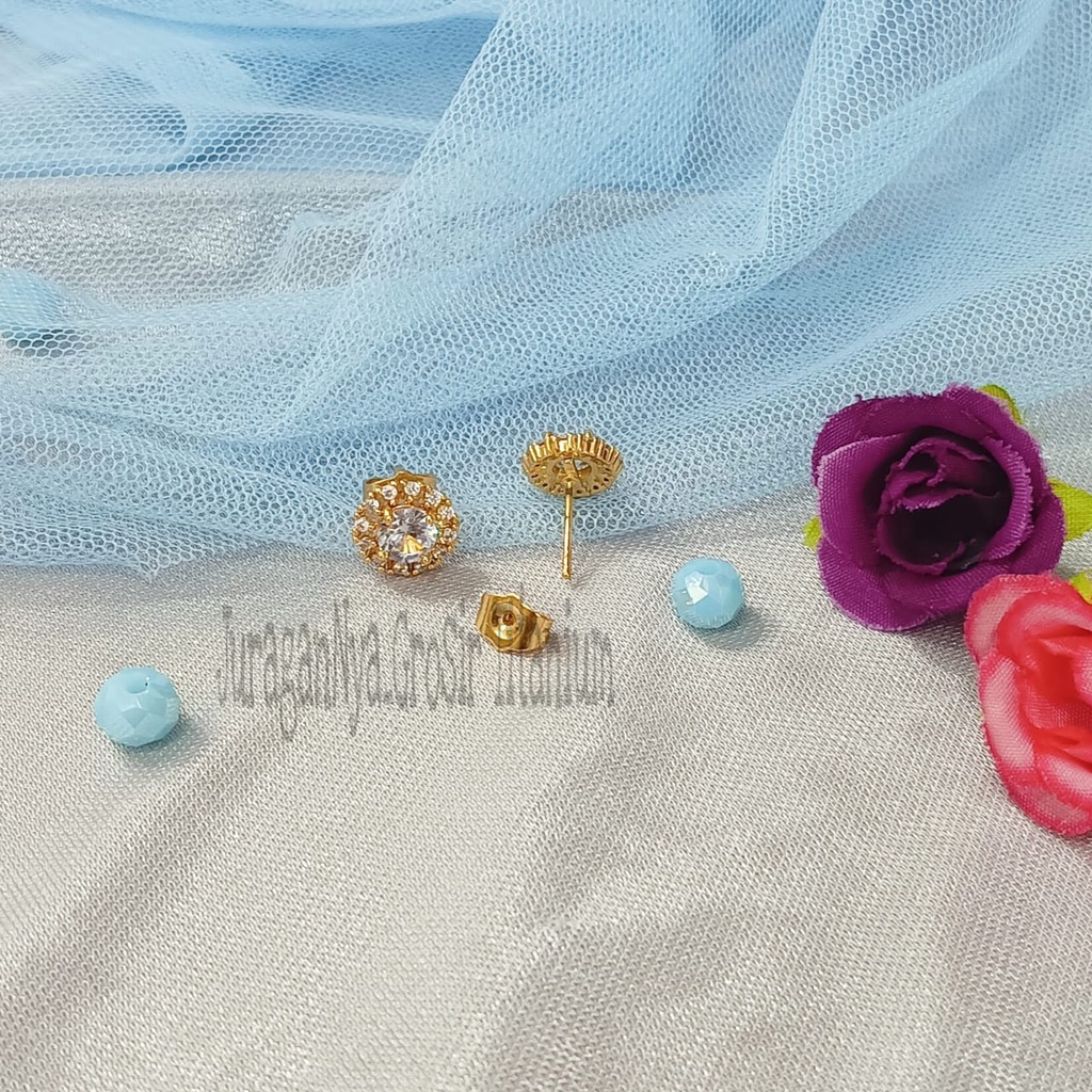 TITANIUM ANTING TUSUK DIAMOND STYLE KOREA SUPER ELOK ANTIK ANTI KARAT&amp;ANTI LUNTUR